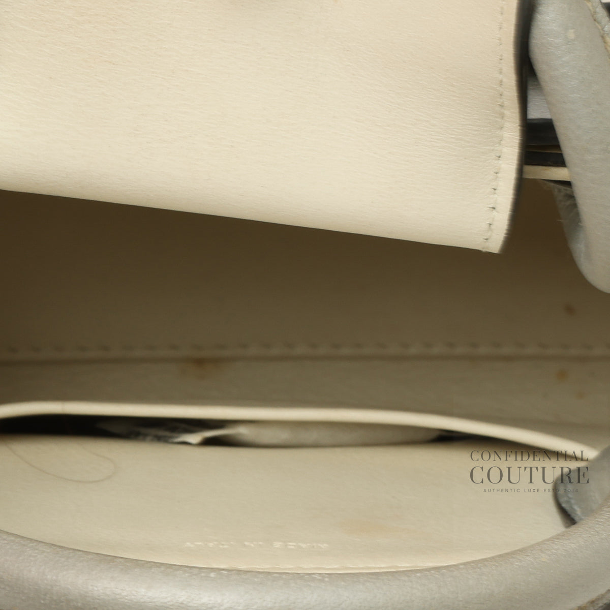 Silver Diorever Mini Leather Bag