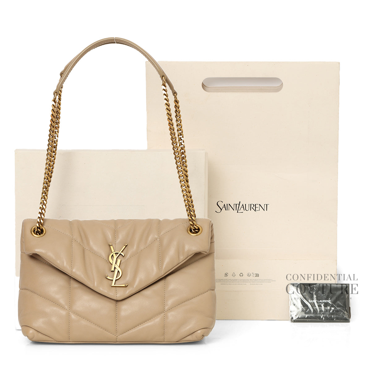 Dark Beige Puffer Small Shoulder Bag