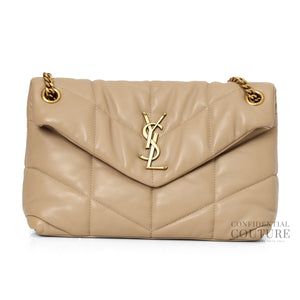 Dark Beige Puffer Small Shoulder Bag