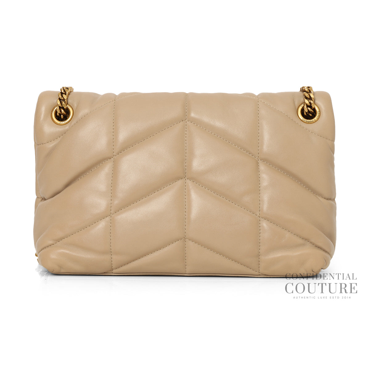 Dark Beige Puffer Small Shoulder Bag