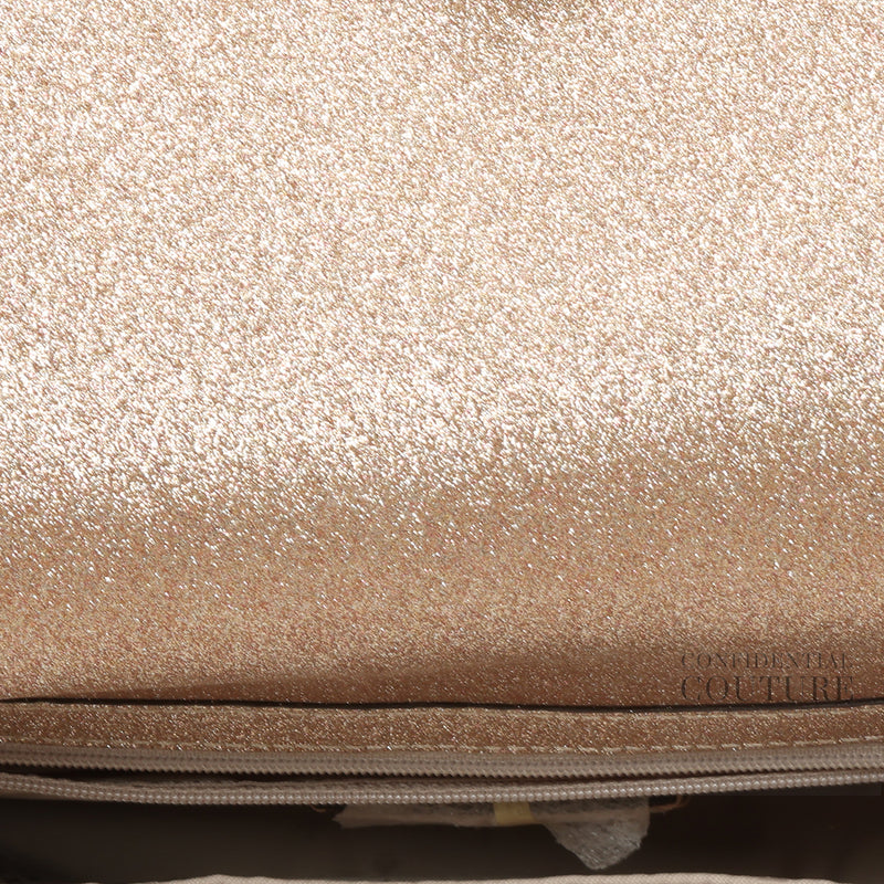 Spade Fine Glitter Rose Gold Flap Shoulder Bag