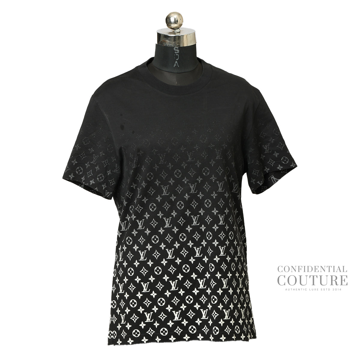 Black Gradient Cotton T-shirt- XL