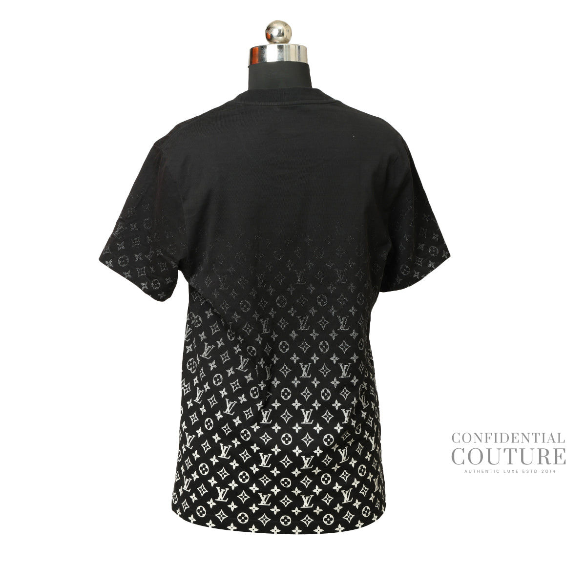 Black Gradient Cotton T-shirt- XL