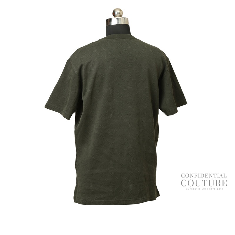 Olive Signature 3D Pocket Monogram T-Shirt- L