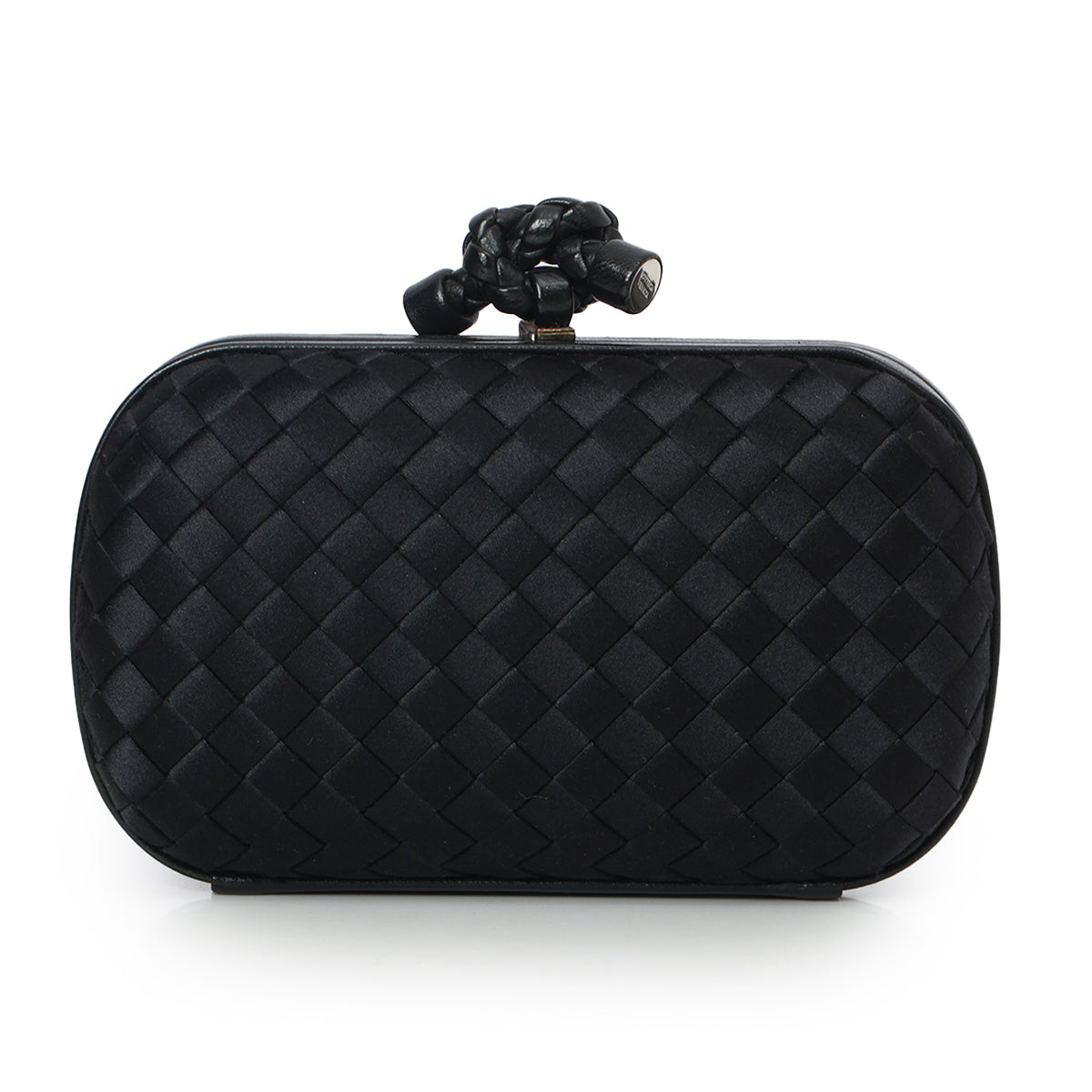 Black Satin Knot Clutch