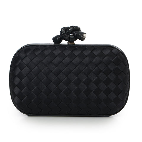 Black Satin Knot Clutch
