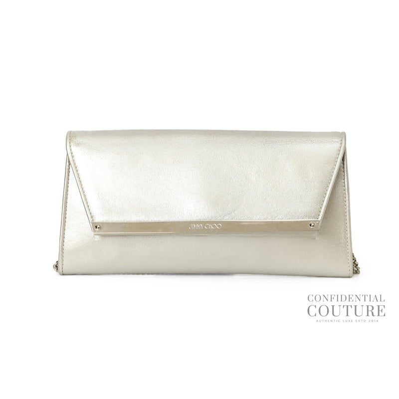 Secondhand Jimmy Choo Silver Emmie Clutch Bag