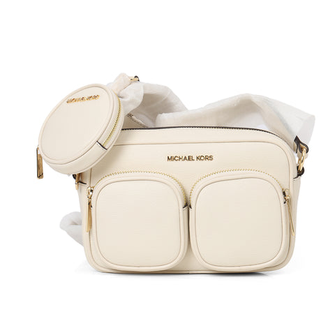 Beige Jet Set Leather Medium Crossbody Bag with Case for Apple Airpods Pro