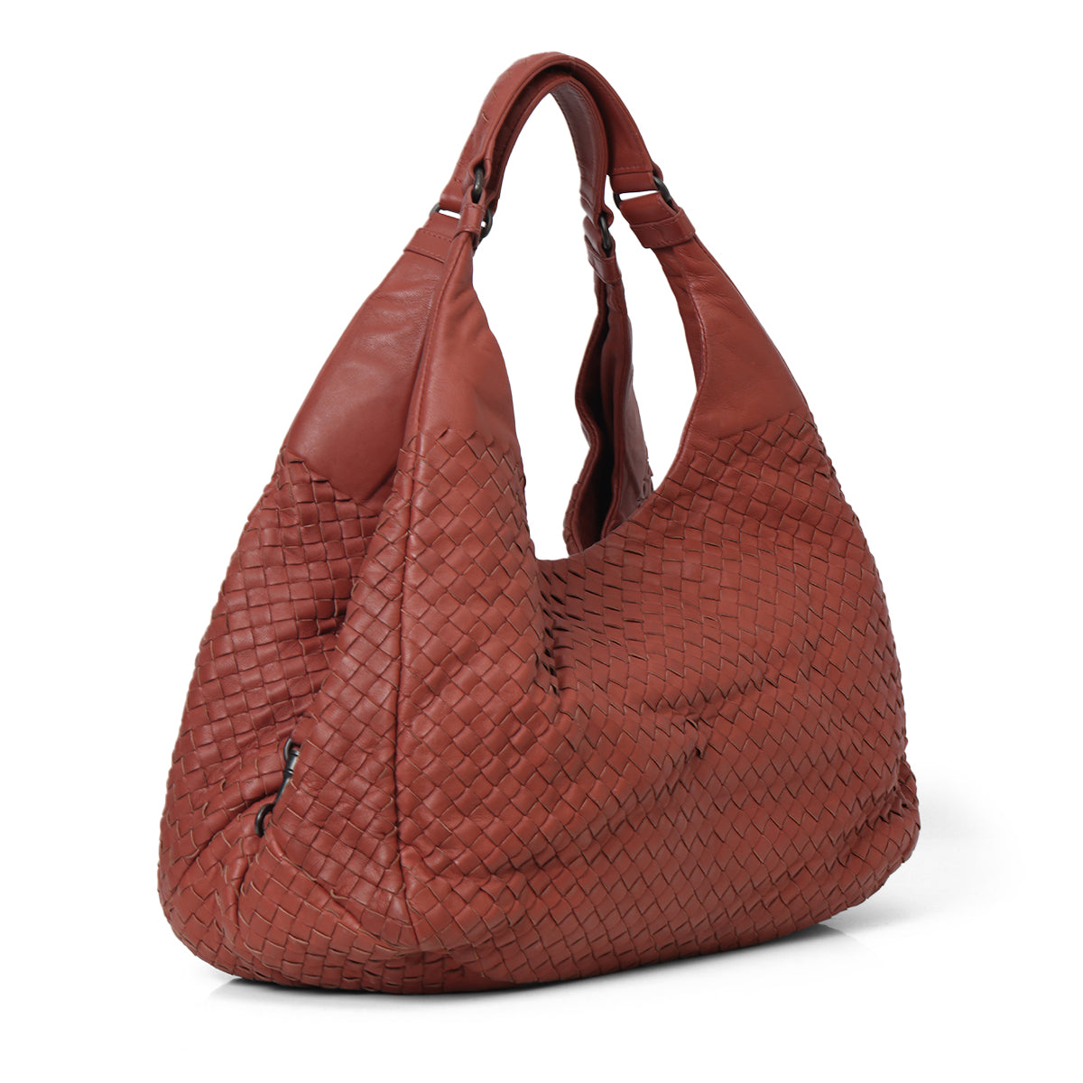 Brick Intrecciato Woven Nappa Leather Medium Campana Bag