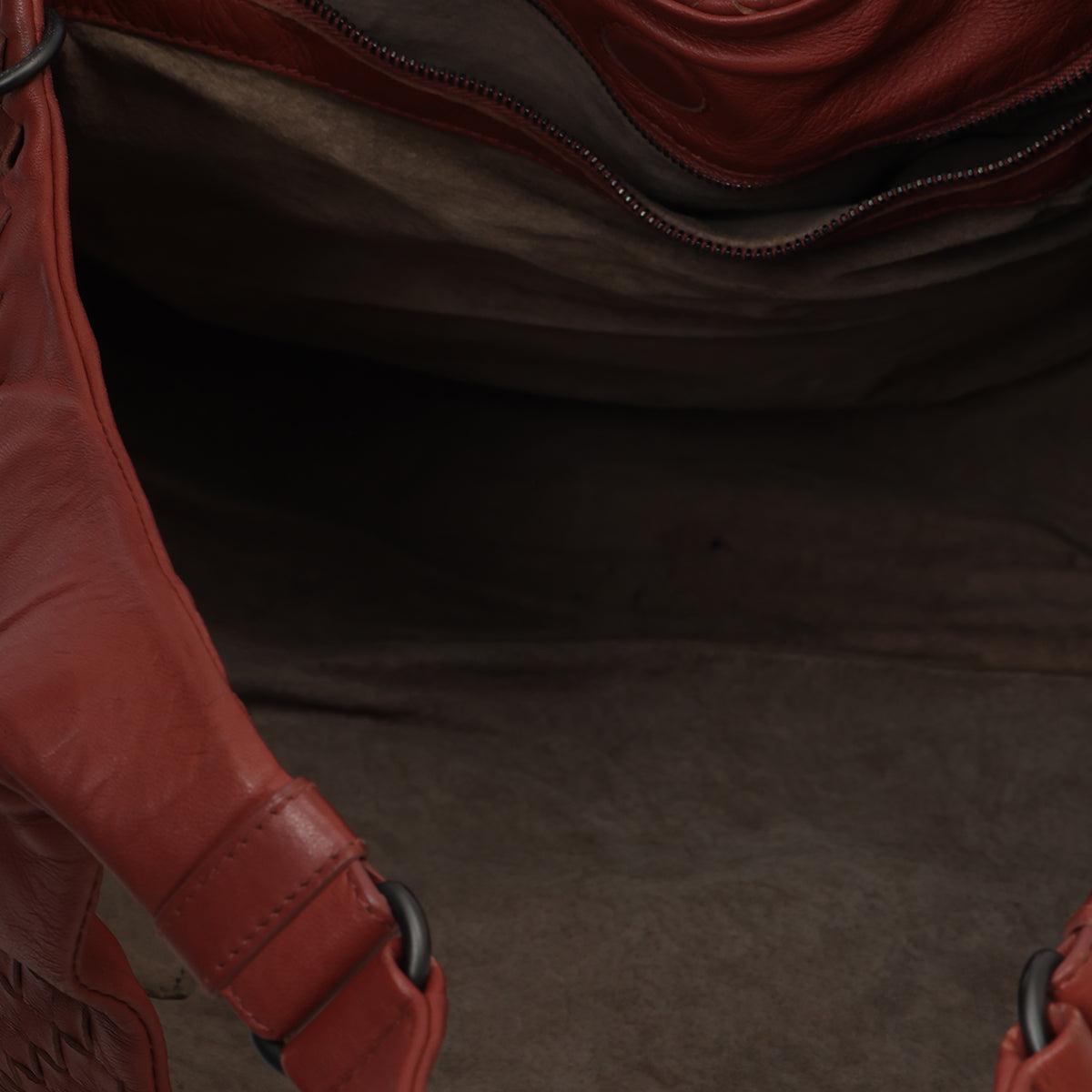 Brick Intrecciato Woven Nappa Leather Medium Campana Bag