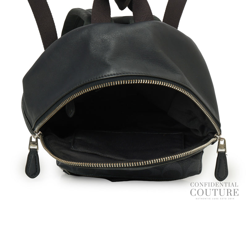 Charcoal Grey Monogram Canvas & Leather Mini Backpack