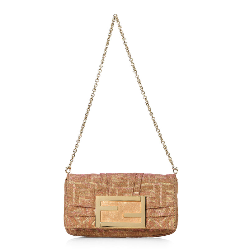 Gold/Pink Zucca Lurex Fabric Mia Pochette Bag