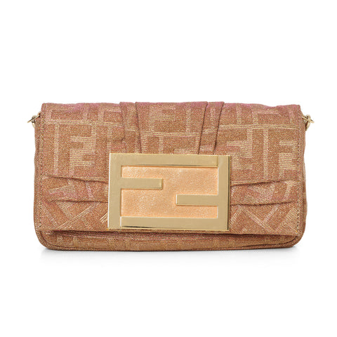 Gold/Pink Zucca Lurex Fabric Mia Pochette Bag