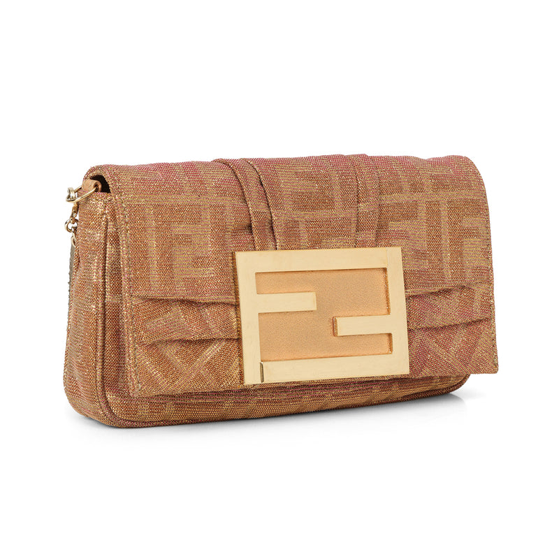 Gold/Pink Zucca Lurex Fabric Mia Pochette Bag