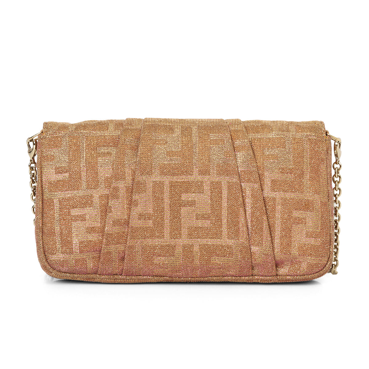 Gold/Pink Zucca Lurex Fabric Mia Pochette Bag
