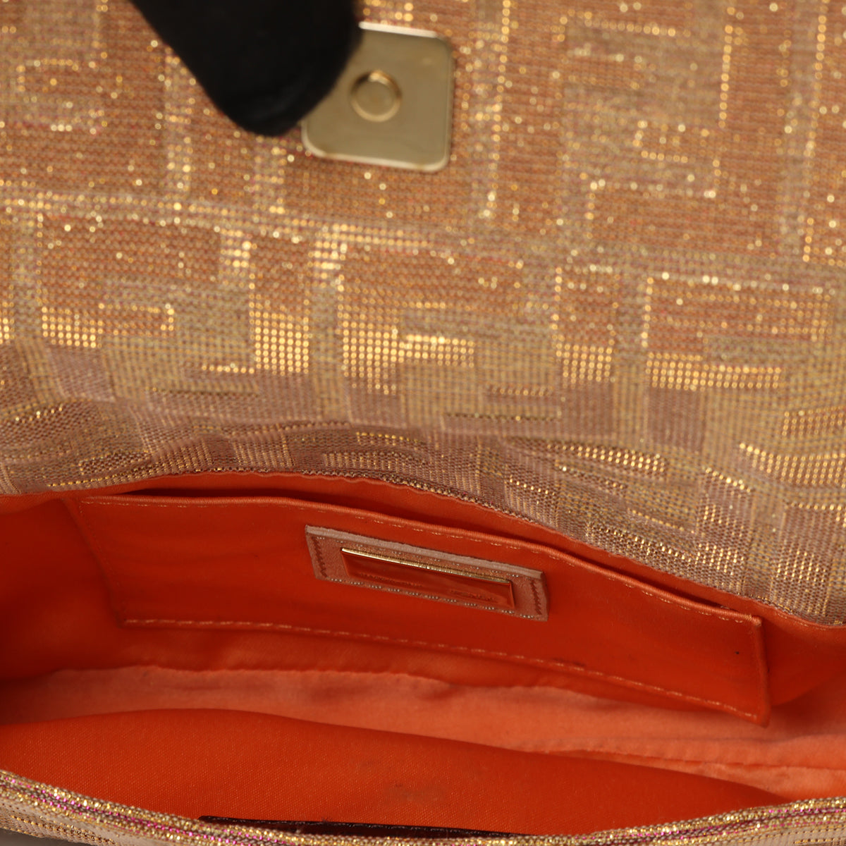 Gold/Pink Zucca Lurex Fabric Mia Pochette Bag