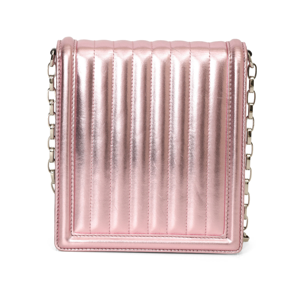 Metallic Pink Leather DG Girl Shoulder Bag