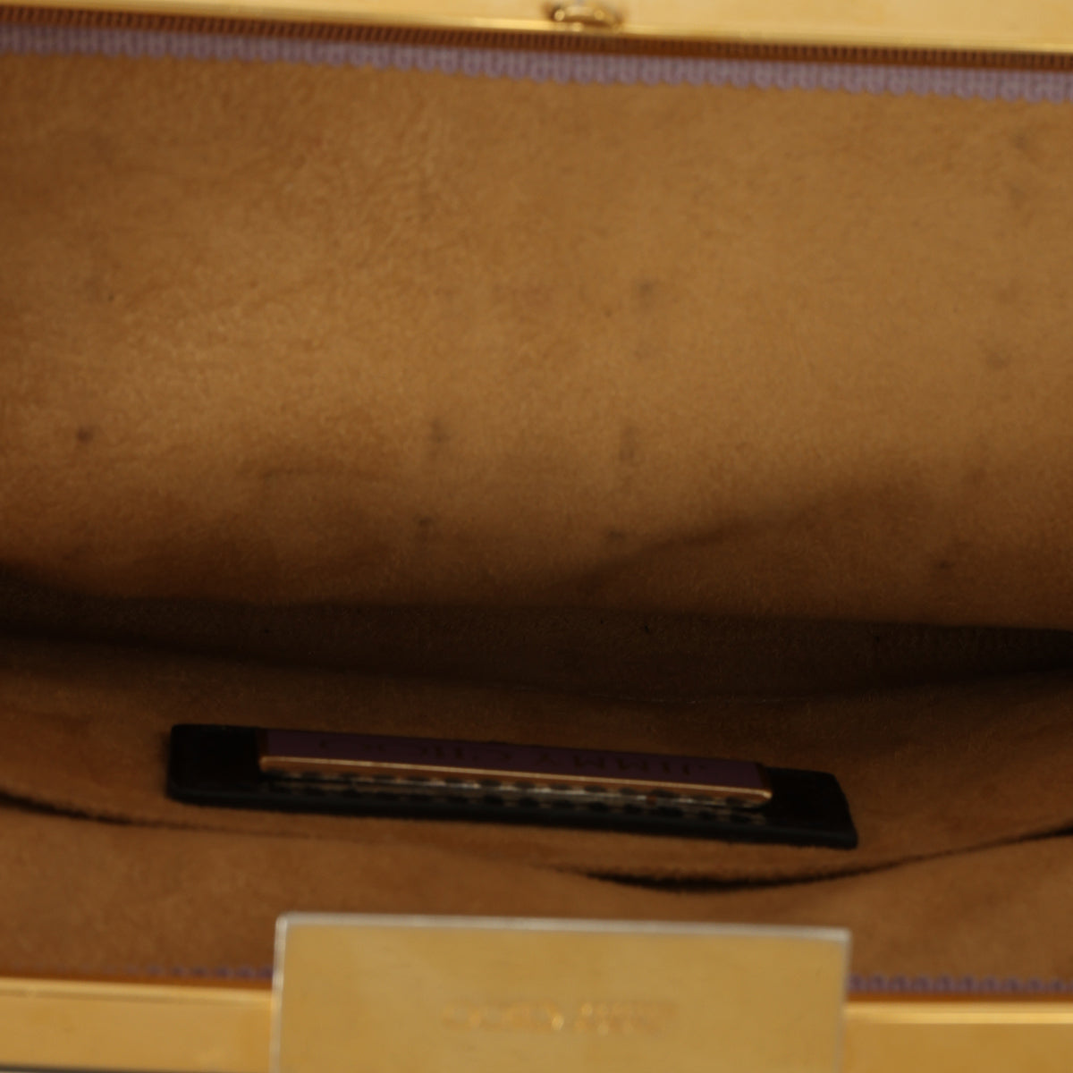 Black Patent & Gold Hardware Clutch