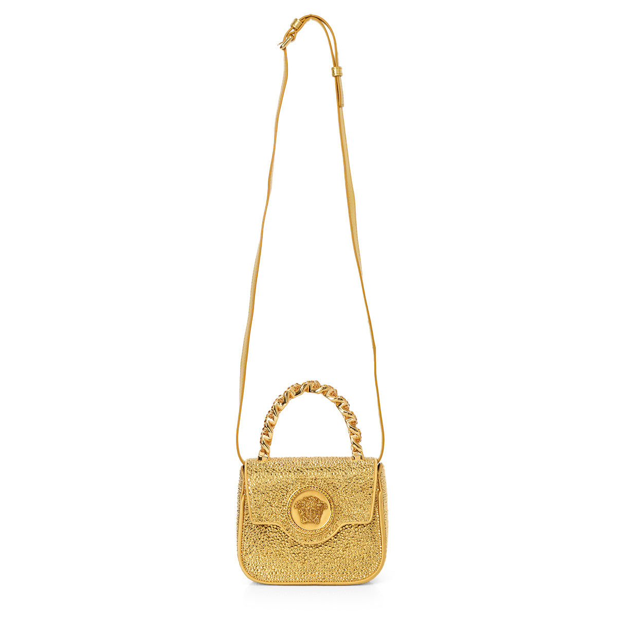 Crystal LA Medusa Mini Gold Bag