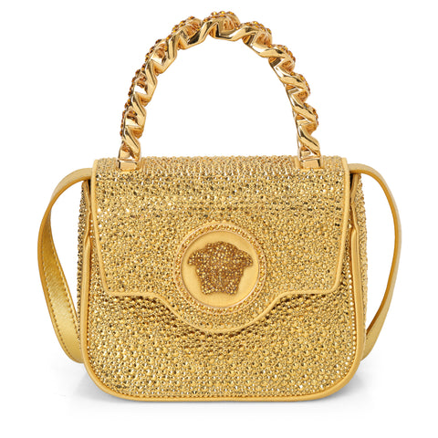 Crystal LA Medusa Mini Gold Bag