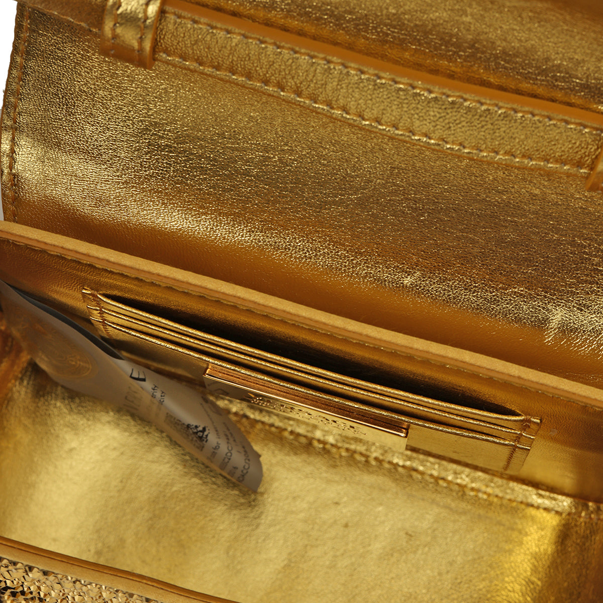 Crystal LA Medusa Mini Gold Bag