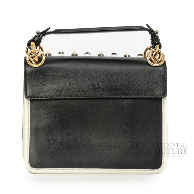 Kan I F Black Studded Leather Top Handle Bag