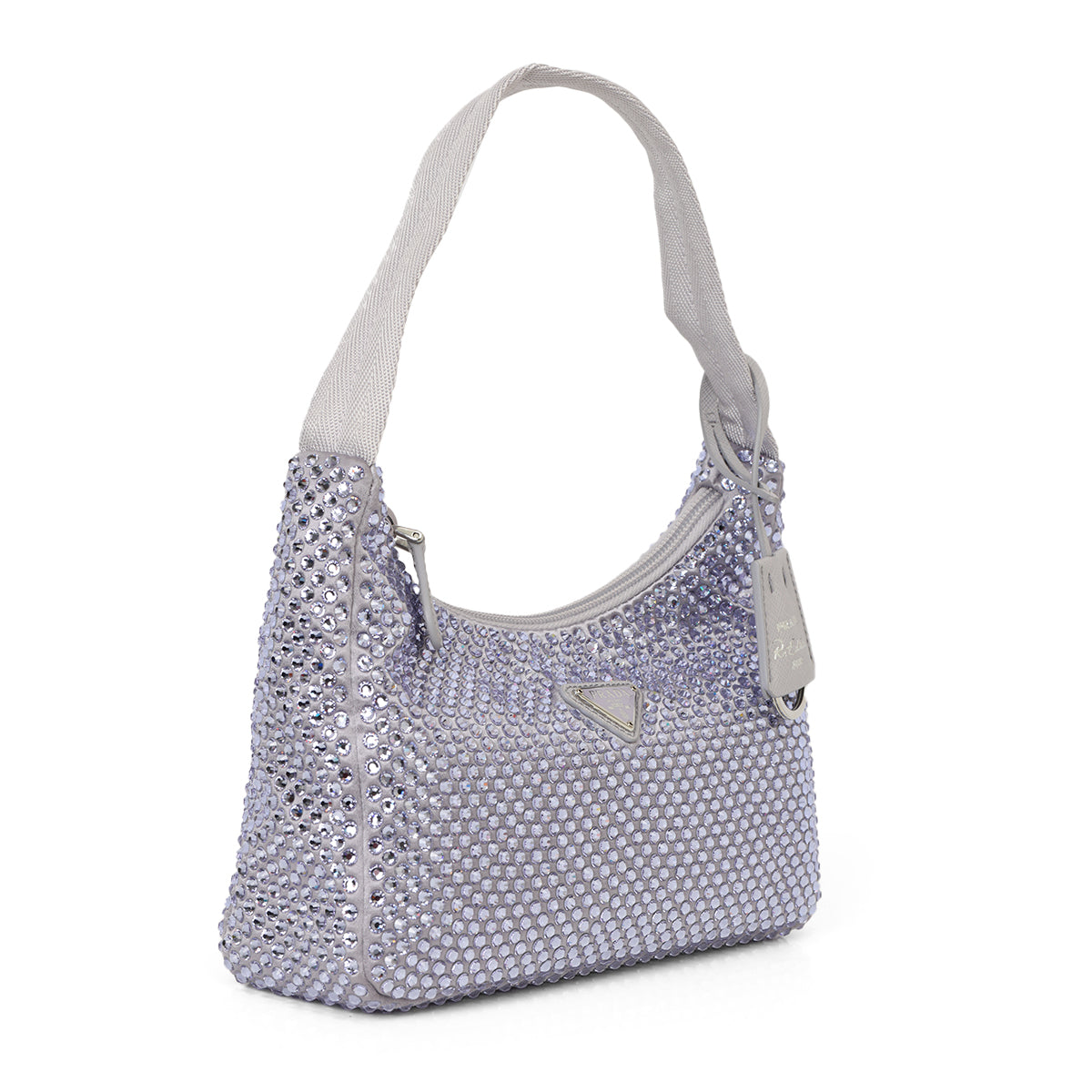 Purple Satin Crystal Re-Edition 2000 Baguette Bag