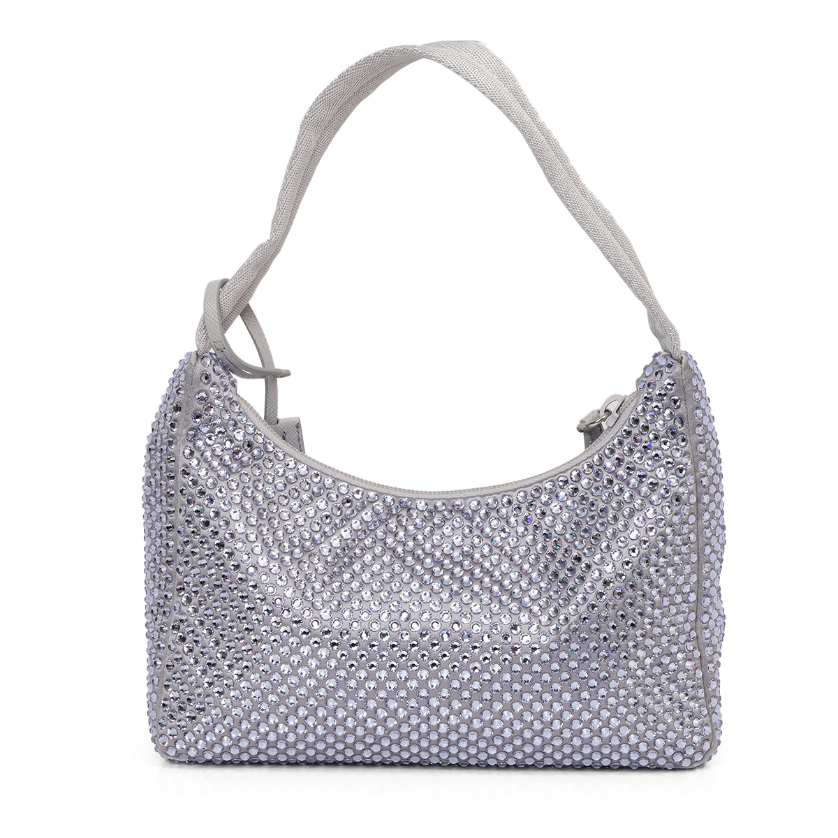 Purple Satin Crystal Re-Edition 2000 Baguette Bag