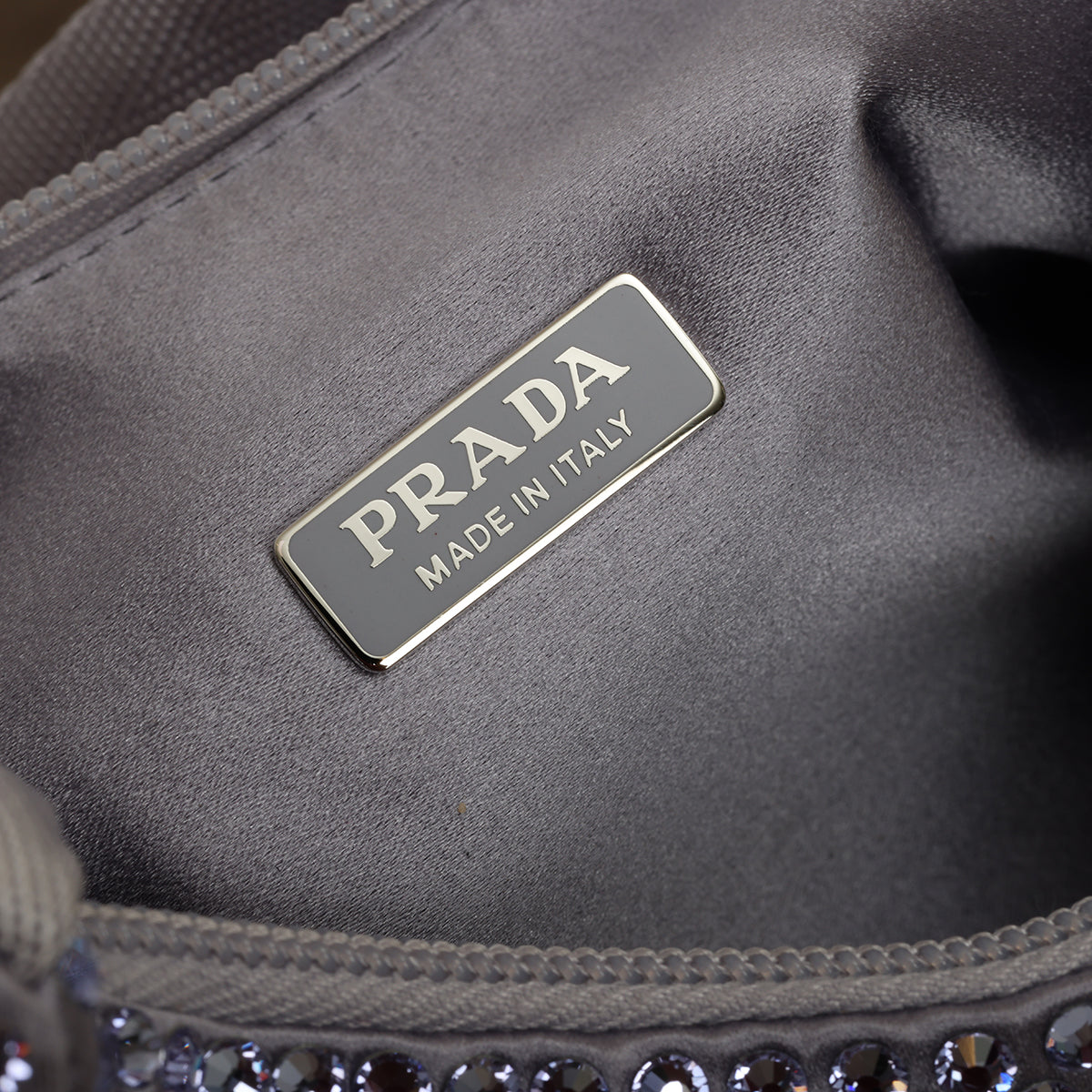 Purple Satin Crystal Re-Edition 2000 Baguette Bag