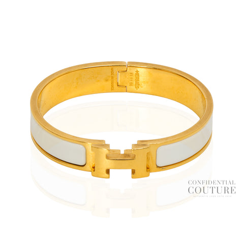 Clic H Noir GHW Bracelet | PM