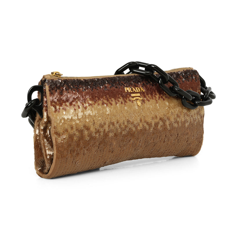 Brown Ombre Sequins Logo Chain