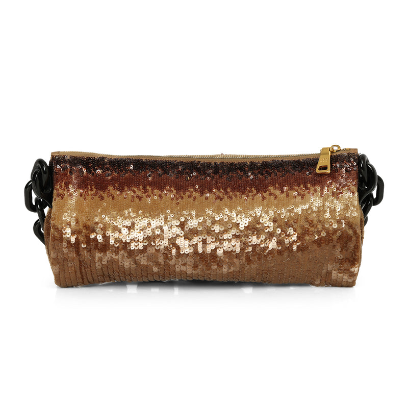 Brown Ombre Sequins Logo Chain