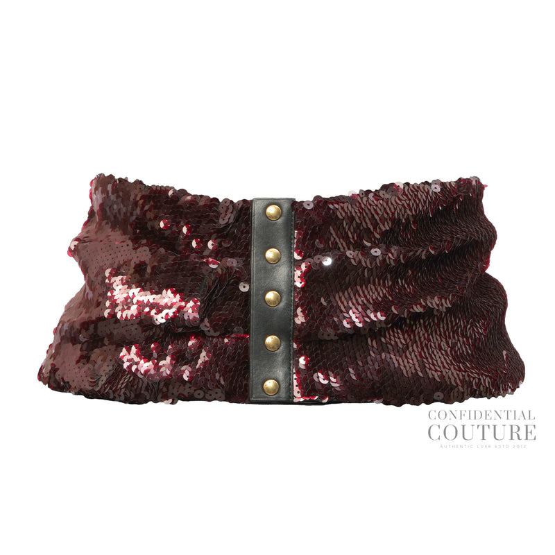 Maroon Sequins Waist Belt | 70/28