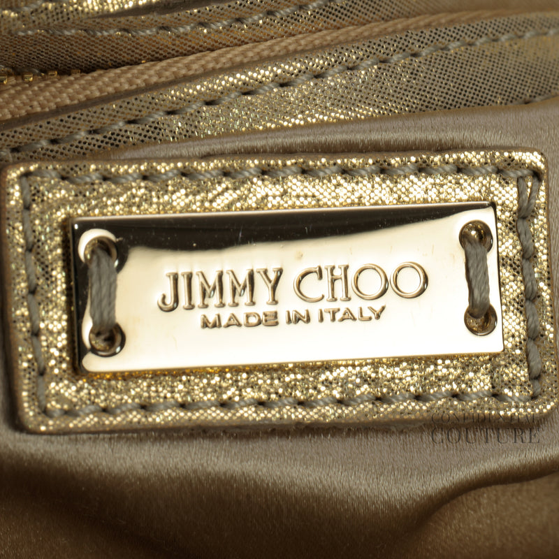 Zandra Gold Metallic Leather Clutch