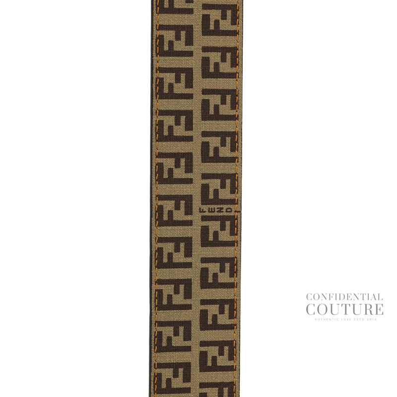 Tobacco Zucca Canvas and Leather FF Buckle Belt