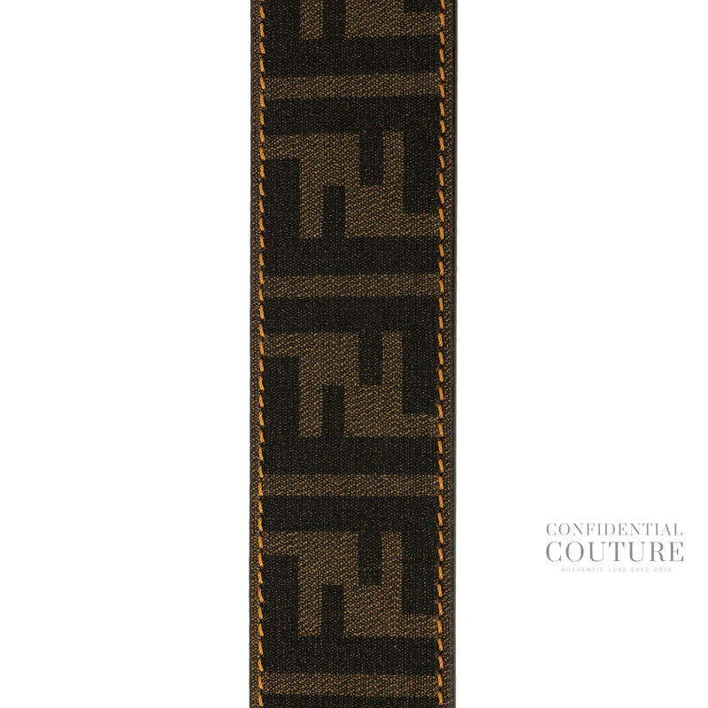 Tobacco Zucca Canvas and Leather FF Buckle Belt