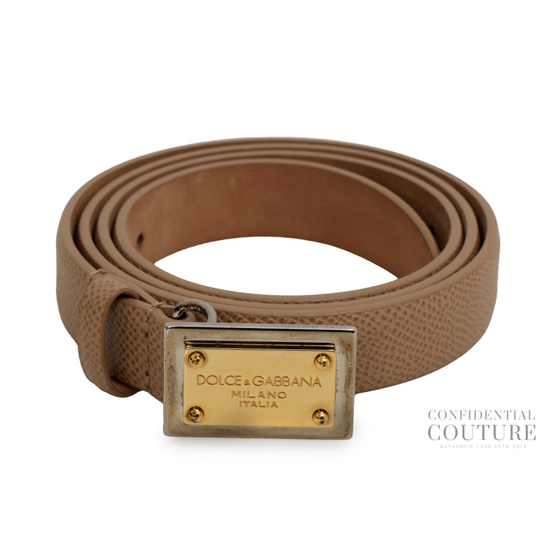 Leather Belt With Branded Buckle | 85cms/34inch