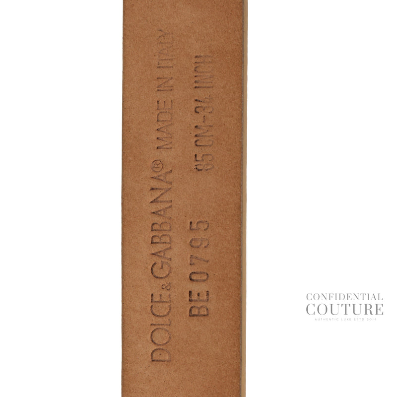 Leather Belt With Branded Buckle | 85cms/34inch