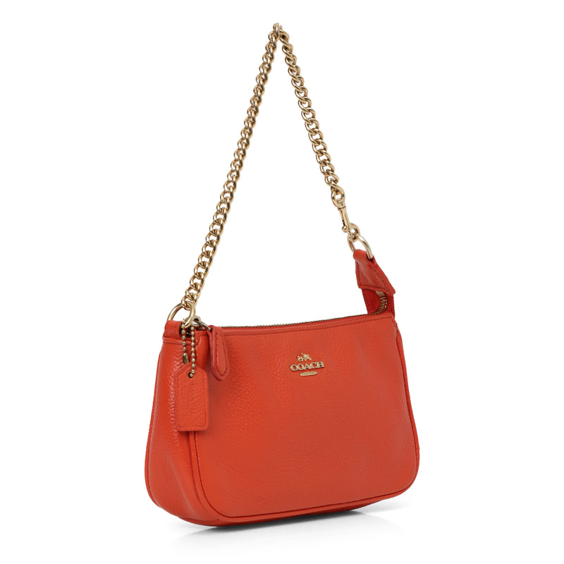 Coral Leather Pochette