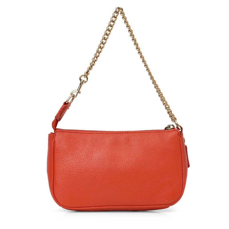 Coral Leather Pochette