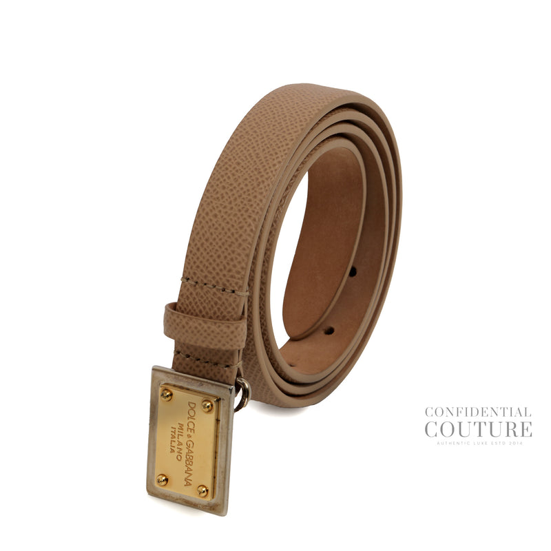 Leather Belt With Branded Buckle | 85cms/34inch