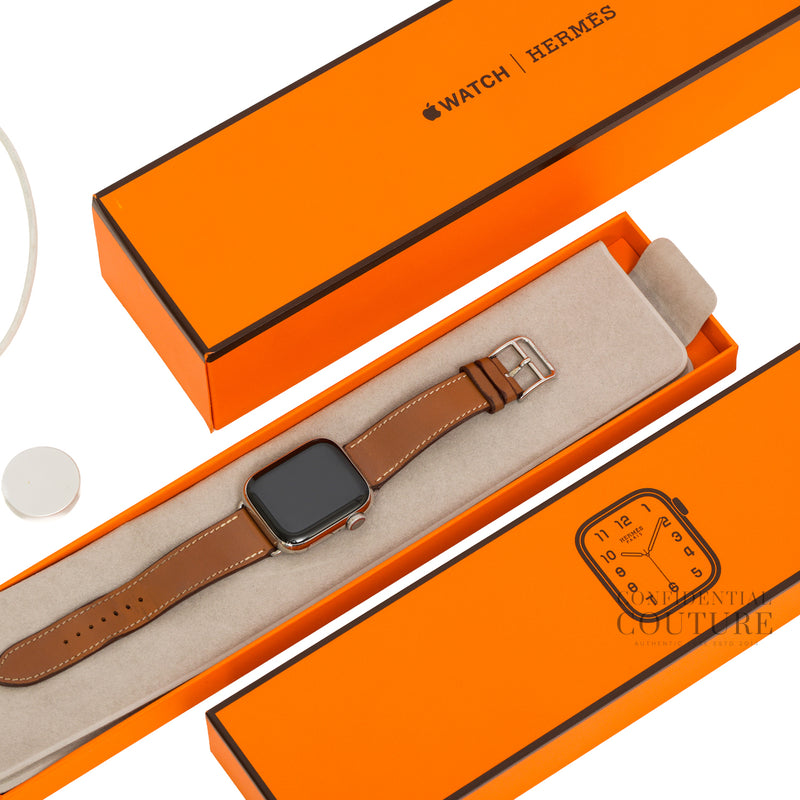 x Apple Watch Series 8 Silver Stainless Steel Case Gold Strap Single Tour | 41MM