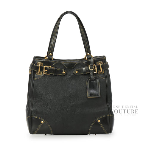 Suhali 2008 Le Majestueux Black Leather Bag