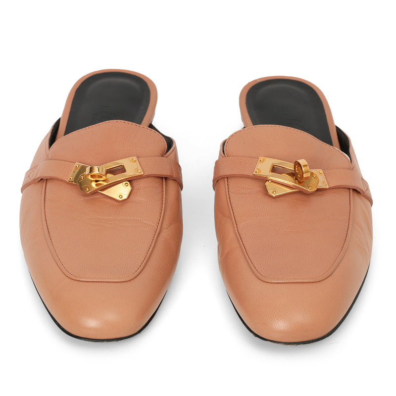 Beige Perlino Goatskin OZ Mules