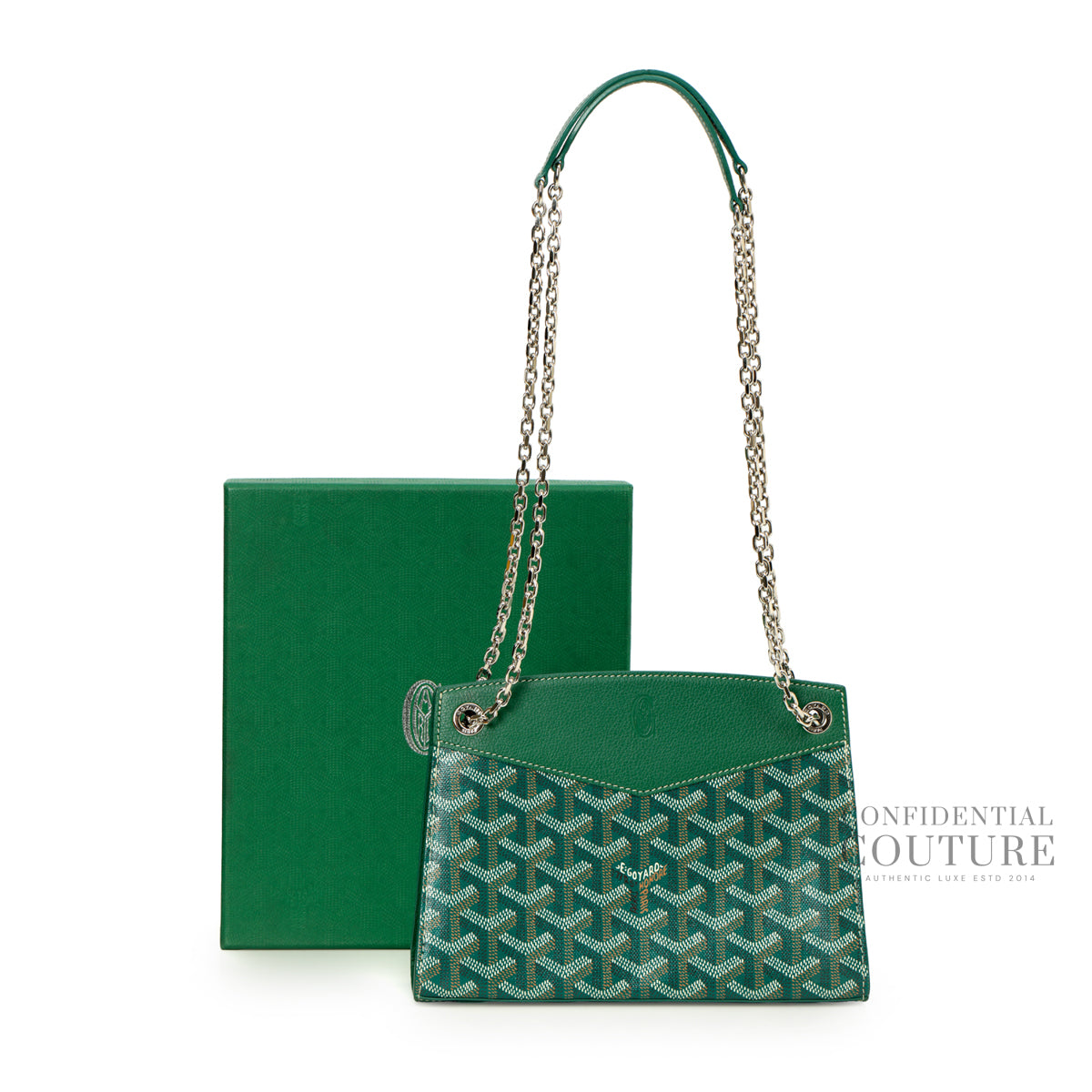 Rouette Structure Mini Bag Green Goyardine Palladium Hardware