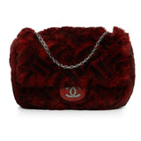 CC Rabbit Fur Flap Bag