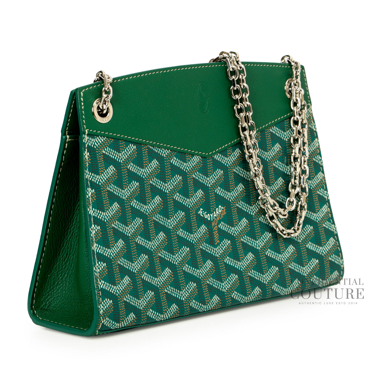 Rouette Structure Mini Bag Green Goyardine Palladium Hardware