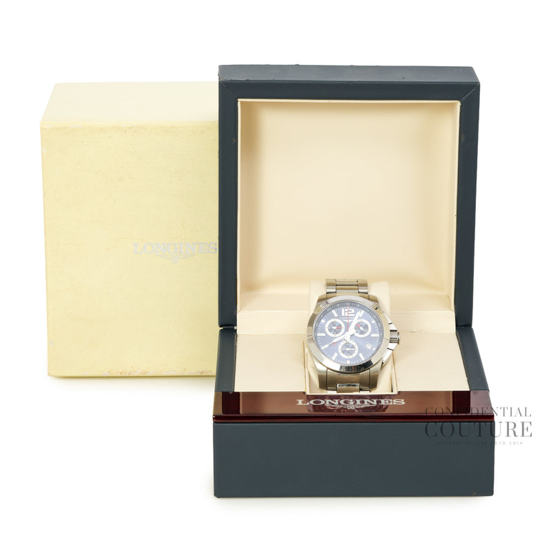 Conquest Chronograph Quartz Blue Dial 41mm Men's Watch