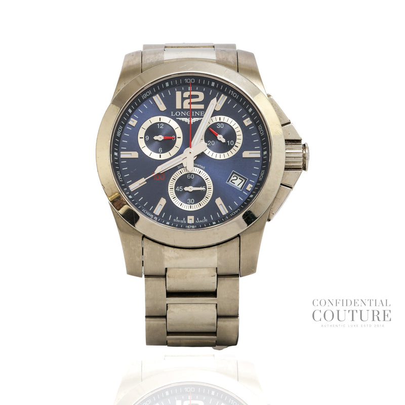 Conquest Chronograph Quartz Blue Dial 41mm Men's Watch