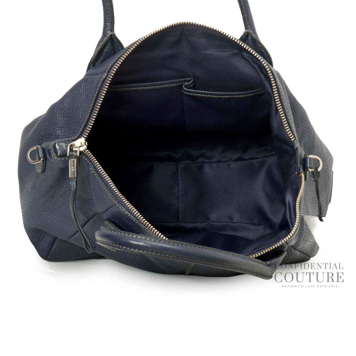 Blue Leather D-Styling Medium Bauletto Tote Bag